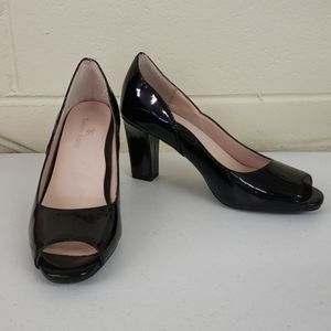 Taryn Rose Freddy Patten leather peep toe pump 6.5